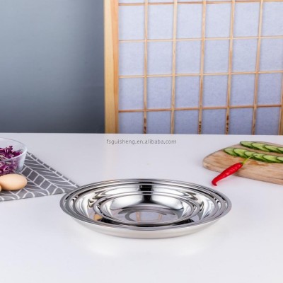 NEW ORIGINAL stainless steel dishes /Round tray/ Round plate 18 20 22 24cm bowl basin Grape Tray with factory prices