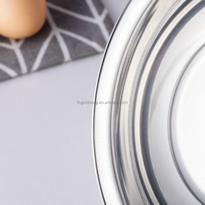 Cheap Factory Price stainless steel salad large soup basin round food plate mirror polishing dish Made In China Low