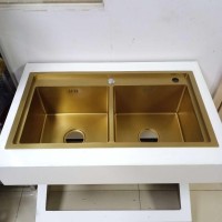 Factory direct production of customized high-grade stepped nano-gold double basin plate stainless steel double basin kitchen